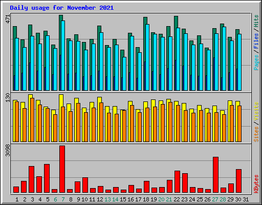 Daily usage for November 2021