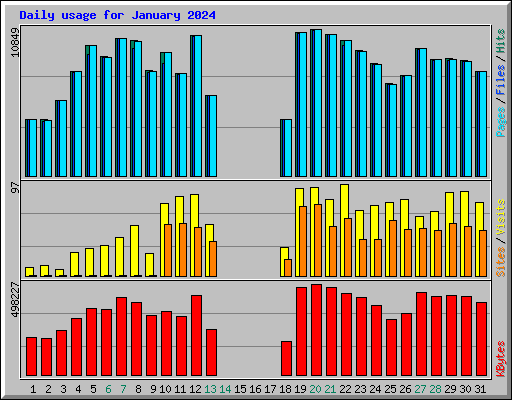 Daily usage for January 2024