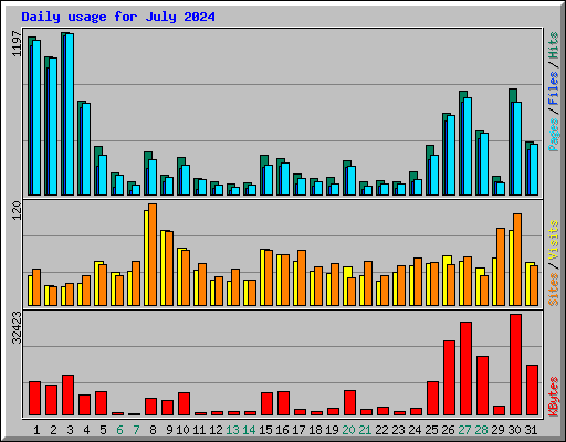 Daily usage for July 2024